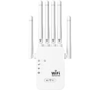 Répéteur WiFi,Extender WiFi, Amplificateur WiFi 1200Mbps Double Bande 5GHz/2.4GHz, Repeteur WiFi 6 Antennes, 2 Ports LAN, WiFi Extender Compatible avec Toutes Les Box Internet, Configuration Facile