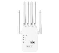 Répéteur WiFi Exterieur,2026 repeteur WiFi Puissant, Amplificateur WiFi 6 antennes, 2 Ports LAN,Répéteur WiFi 1200Mbps, Compatible avec Toutes Les Box Internet Ethernet Port