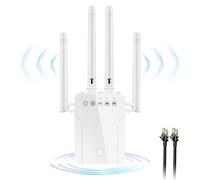 Répéteur WiFi Puissant 1200Mbps Amplificateur WiFi Double Bande 5GHz&2.4GHz WiFi Extender,WiFi Booster avec 2 Ports LAN,Modes Repeteur/Client/AP,WPS,Câble Réseau RJ45,Compatible avec Tous Les Routeurs