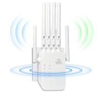 Répéteur WiFi Puissant,Amplificateur WiFi,6 Antennes WiFi Extenders,2.4GHz 300Mbps Ports LAN,WiFi Extender Compatible avec Toutes Les Box Internet