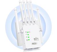 Répéteur WiFi ，Puissant,amplificateur WiFi de dernière Technologie avec6 antennes Couvrant Une superficie de1200m²,2 Ports LAN,répéteur WiFi pour la Maison et Le Bureau