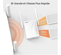 Répéteur WiFi - TENDA - A15 - 750 Mbit/s - Couverture 120㎡ - Montage mural facile