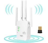 Repetiteur Wifi Puissant Sans Fil Repeteur Amplificateur Répéteur Extender Repeater Repartiteur Relais Mur Épais +Dongle Bluetooth