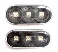 Répétiteurs de clignotants Noirs à LED Ovales - 2 pièces
