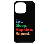 Répétition d'Hapkido Eat Sleep pour Les Combattants et Les Amateurs de Hapkido Coque pour iPhone 13 Pro