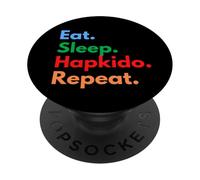 Répétition d'Hapkido Eat Sleep pour Les Combattants et Les Amateurs de Hapkido PopSockets PopGrip Adhésif