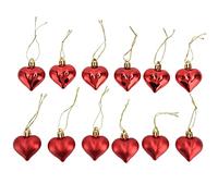 RepiceFinem 12pcs Ornement Coeur Forme PVC PVC Décorations suspendues pour la fête de la Saint-Valentin Idéal pour Plusieurs scènes de décoration avec 6 Options Mates et 6 Options (Red)