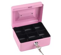 RepiceFinem 1pc Mini Portable Steel Petty Lockable Cash Money Coin SAFE SAFE SAFE SEACKING Board Idea pour le bureau à domicile et les voyages en acier robuste avec (Petit rose)
