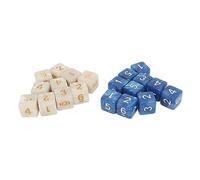 RepiceFinem 20 PCS Acrylique Square Corner Dice Set Colorfast Lightweight 6 Side Number Dice Set Ideal for Math Games Games Board et Jeux éducatifs en Blanc et Bleu