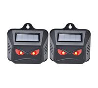 RepiceFinem 2pcs animal Red LED stroboscope étanche conception solaire de chargement automatique Abs Abs Black Deterrent Tool