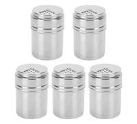 RepiceFinem 5pcs Assaisonnement Bouteille en acier inoxydable Shaker avec couverture rotative Gadget de cuisine pratique pour cuisiner et activités de plein air comme le camp