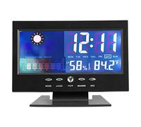 RepiceFinem Digital Temperature Humidity Meter Horloge Alarm avec des prévisions météorologiques au Niveau du Confort et Calendrier pour Une Utilisation à Domicile et Gift Dant à