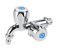 RepiceFinem Electroplate Plastic Washing Machine Robinet d'eau froide Basin Basin Bassin d'eau avec poignée d'obturation à double bec de boutique (Buzle Diamond G1 / 2)