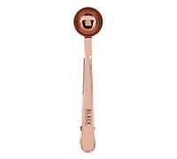 REpiceFinem en acier inoxydable multifonction moulu de café à la cuillère à scoop avec un sac à clainage long clip réutilisable portable lisse maintient le café frais et mesure