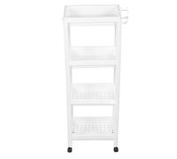 RepiceFinem Grand Rangement étagère de Tour de Salle de Bain en Plastique avec Quatre Couches et Utilisation multifonctionnelle en Blanc élégant adapté à la Chambre à Coucher du (4 Couches (avec