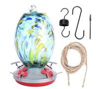 REpiceFinem Hummingbird Water Feeder Colorfuful Painting Glass Bird Oilding Tool avec des douves pour Le Jardin Courtyard (Q2)