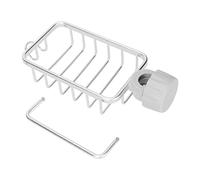 RepiceFinem Kitchen Robinet Rangement Rangement Porte-éponge de Robinet Premium avec Porte-Drain Suspendue et étagère de Serviette pour évier de Cuisine fabriqué en Aluminium et (Silver)