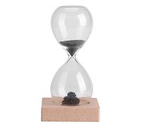 REpiceFinem Magnetic Sand Timer Sherglass Toy Reinvention créative du sable de sable traditionnel avec base en bois pour la décoration et temps de bureau du bureau à domicile m M
