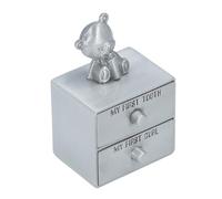 RepiceFinem mignon ours décor en alliage dentaire fée-souvenir KeepSake avec un mur intérieur doux dents et un tiroir de rangement bouclé pour les filles garçons nostalgiques x