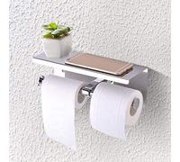 REPICEFINEM Mur MURD sur 304 Porte-Toilettes à Double Rouleau en Acier Inoxydable Solide avec étagère de Rangement idéal pour Le Bar de Restauration à Domicile et Le Public Public
