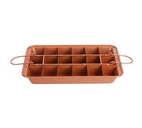 RepiceFinem non Brownie Stick Brownie Poule de cuisson Moule de gâteau au chocolat avec séparateurs Ustensiles de cuisine idéaux en acier inoxydable pour la cuisson des brownies