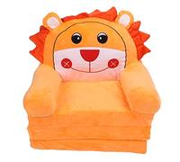 RepiceFinem Pliable Enfants canapé-lit Doux Flip Flip Ouverte caricaturé Animal pour Tout-Enfant avec 3 Couches pour la Chambre à Coucher Orange (3 Couches)
