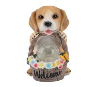 REPICEFINEM Puppy à énergie solaire avec panier de fleurs Light LED High luminosité Lumière chaude pour la cour de cour extérieure