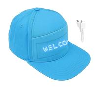 RepiceFinem Pure Color Display Cap (Téléphone cellulaire Bluetooth Message de LED modifiable Chapeau intelligent pour Halloween avec un excellent tissu de coton Écran LED amovible (Chapeau bleu mots
