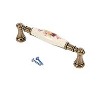 REpiceFinem Vintage Fleur en céramique Bronze Doy Portes de Porte Armoire Datoir de tiroir Tire Alliage et matériau en céramique Style Vintage avec Motif de Fleur de Rose (8#)