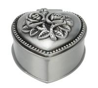 Repicefinem Zinc Alloy Heart Shape Boîte de Bijoux de Coeur Antique en Forme de Coeur Rose Boîte à Banc de bilan de Rose Organisateur de bacs à Joie Vintage pour Anneaux