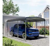 REPICK Abri d'auto en métal robuste de 3 x 4,6 m avec toit en acier galvanisé et kits d'abri d'auto en métal, base améliorée, abri de voiture multifonction extra large pour voiture, VUS, camion et