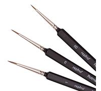 Repino Rotmarder Lot de pinceaux triangulaires Fins en Poils de martre Rouge Taille 00, 0, 1