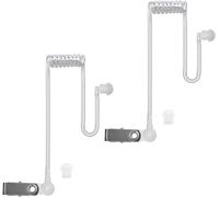 Replacement Acoustic Tube for Earbud,Air Coil Tube for Earphone with In-Ear Earplug and Clip,Compatible with Motorola Kenwood Midland Radio (Pack of 2)