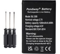 Replacement Battery 1200mAh 3.7V BL-5C Compatible with Swissvoice MP03 MP22 MP33 SV29 Tecno HD61 BBM320 Rechargeable Lithium-Ion Phone Battery