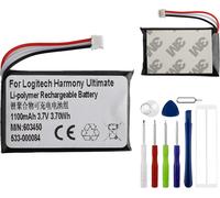 Replacement Battery 533-000084 1100mAh/3.7V Compatible with Logitech Harmony Ultimate 915-000201 and Harmony Touch 915-000198 Remote Control with Tools