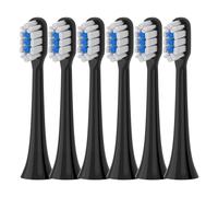 Replacement Brush Heads ,Compatible For Xiaomi, Mijia T301 T302 T501 /501CSonic Electric Toothbrush Head DuPont Soft Bristle Nozzles(T301-302-BK-6Pcs)