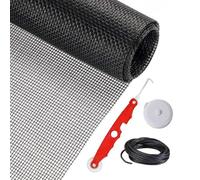 Replacement d'écran de fenêtre - 157 x 47 pouces Heavy Duty Sliding Screen Mesh Repair Kit, Pet Proof Window Net with Rolling Tool Measuring Tape and Pressure Strip, Ścreen Door