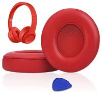 Replacement Ear Pads for Beats Solo 2 & Solo 3 Wireless Over-Ear Headphones, Protein Leather Covered Earmuffs, Noise Cancelling Memory Foam