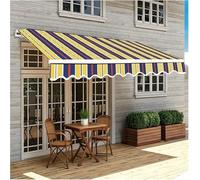 Replacement Fabric Striped Awning,Outdoor Sun Shade,Retractable Patio Awning Top Sunshade Canvas for Sun Courtyards,porches(Yellow-c,W22.9xL9.8FT)