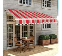 Replacement Fabric Striped Awning,Outdoor Sun Shade,Retractable Patio Awning Top Sunshade Canvas for Sun Courtyards,porches(Red-c,W11.5xL8.2FT)