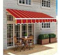Replacement Fabric Striped Awning,Outdoor Sun Shade,Retractable Patio Awning Top Sunshade Canvas for Sun Courtyards,porches(Red-b,W10xL5FT)