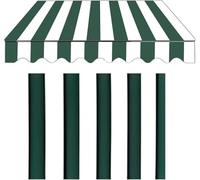 Replacement Fabric Striped Awning,Outdoor Sun Shade,Retractable Patio Awning Top Sunshade Canvas for Sun Courtyards,porches(Green,W19.6xL16.4FT)