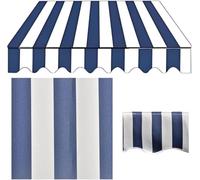 Replacement Fabric Striped Awning,Outdoor Sun Shade,Retractable Patio Awning Top Sunshade Canvas for Sun Courtyards,porches(Blue,W19.6xL9.8FT)