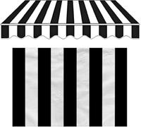Replacement Fabric Striped Awning,Outdoor Sun Shade,Retractable Patio Awning Top Sunshade Canvas for Sun Courtyards,porches(Black,W16.4xL8.2FT)