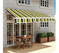 Replacement Fabric Striped Awning,Outdoor Sun Shade,Retractable Patio Awning Top Sunshade Canvas for Sun Courtyards,porches(Yellow-b,W14.8xL8.2FT)