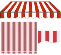 Replacement Fabric Striped Awning,Outdoor Sun Shade,Retractable Patio Awning Top Sunshade Canvas for Sun Courtyards,porches(Red-a,W16.4xL8.2FT)