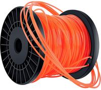 Replacement Lawn Mower Spool Line for Garden Lawn Mower Replacement Wire for Lawn Mower Strimmer Wire Durable Nylon Diameter 2.4 mm x 100 m Orange Red 5 Edges