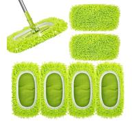 Replacement Mop Pads - 25.4x11.43cm 6 Pieces Microfiber Cleaning Pads For Floor Mopping, Machine Washable Dry Wet Mop Cloths For Hardwood Laminate Tile Stone Concrete