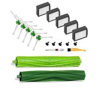 Replacement Parts for iRobot Roomba i7 i7+ i8 i8+ i1 i2 i3 i3+ i4 i4+ i6 i6+ E5 E6 E7 j6 j7 j7+/Plus E,I & J Series Robot Vacuum Accessories,1 Set Rubber Roller Brush, 5 Side Brushes & 5 HEPA Filters