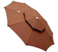 Replacement Patio Umbrella Canopy - 2 Layer UV Protection Waterproof Outdoor Parasol Replacement Fabric For 8 Rib Cantilever Garden Umbrella Terrace Poolside